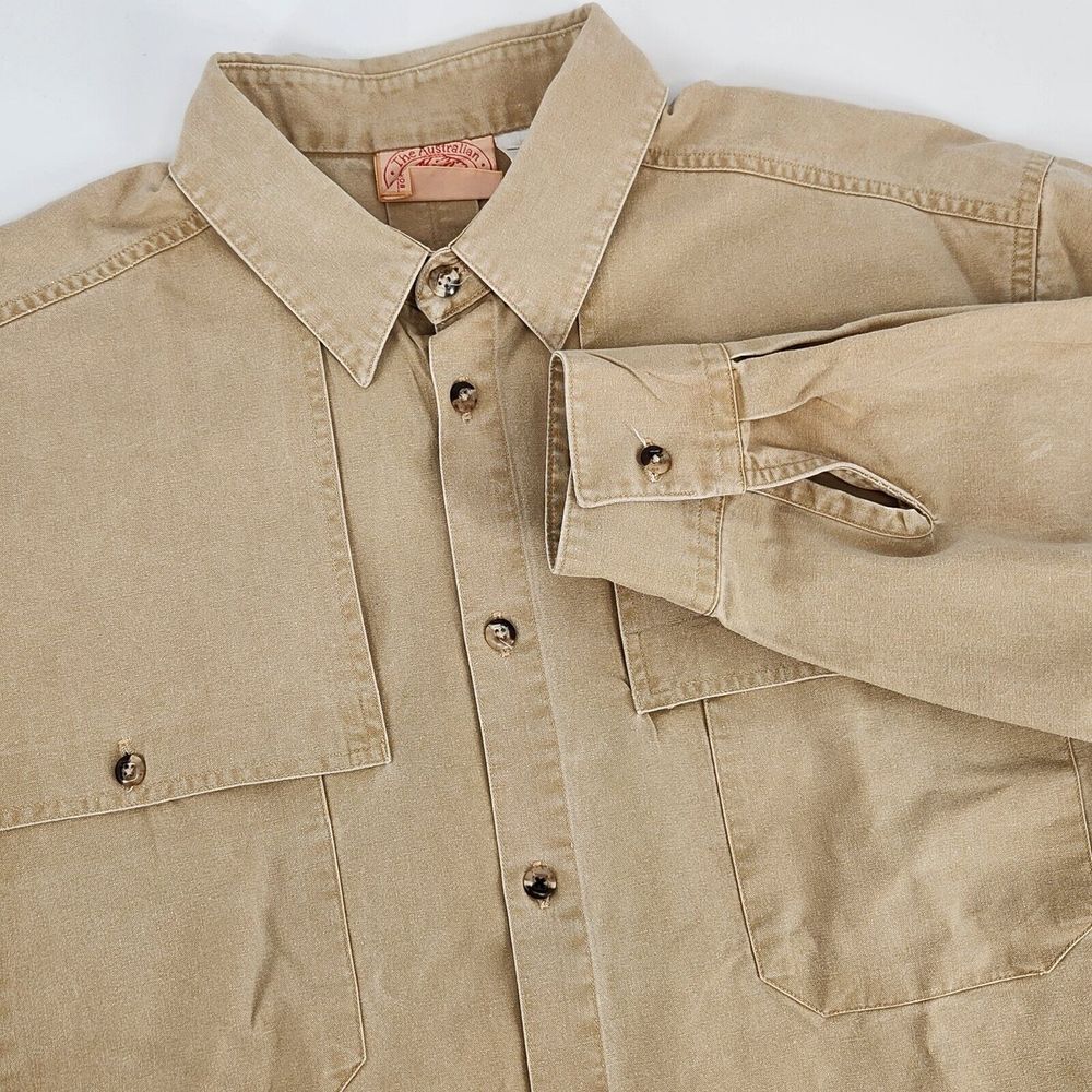 Men's Casual Button Down Shirt - Tan